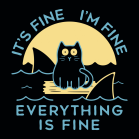 (image for) It's Fine Everything is Fine Cat Shark T-Shirt