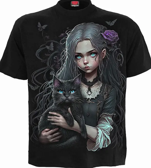 (image for) Goth Companion Cat T-shirt