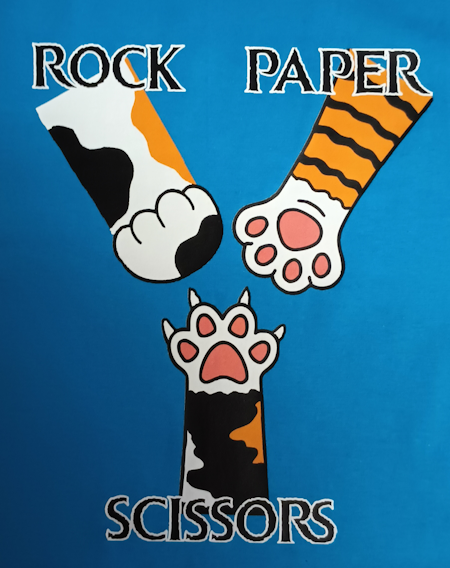 (image for) Rock, Paper, Scissors Cat Version T-Shirt