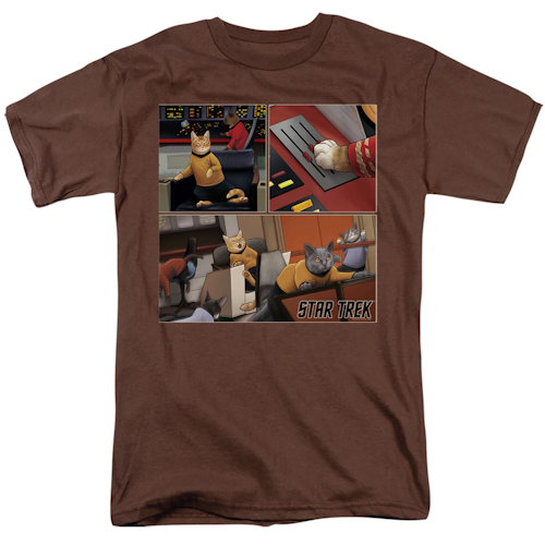 (image for) Warp Speed Triptych Star Trek Cats T-Shirt